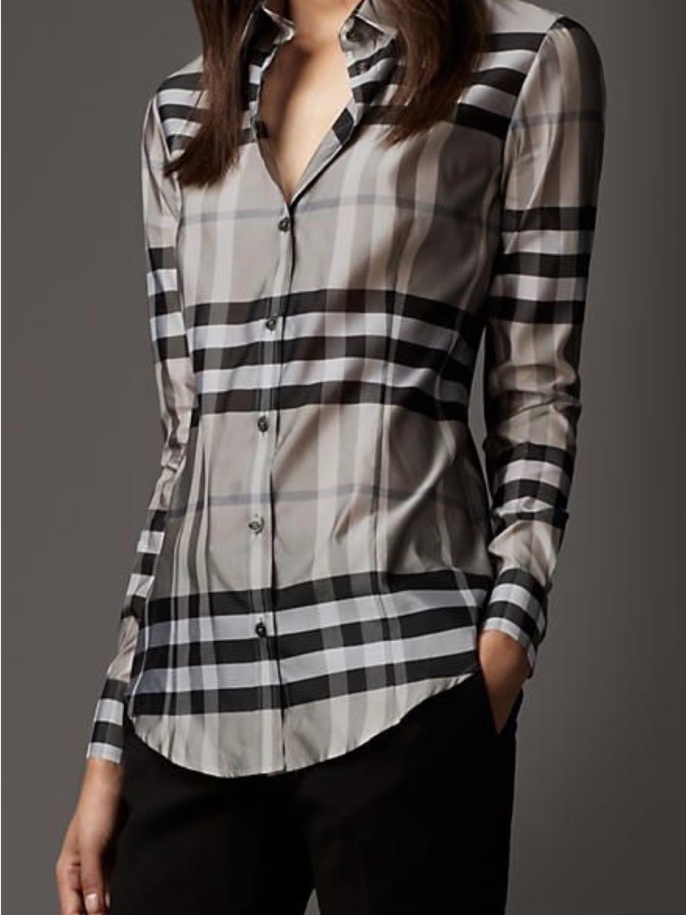 Burberry Slim Plaid Shirt.